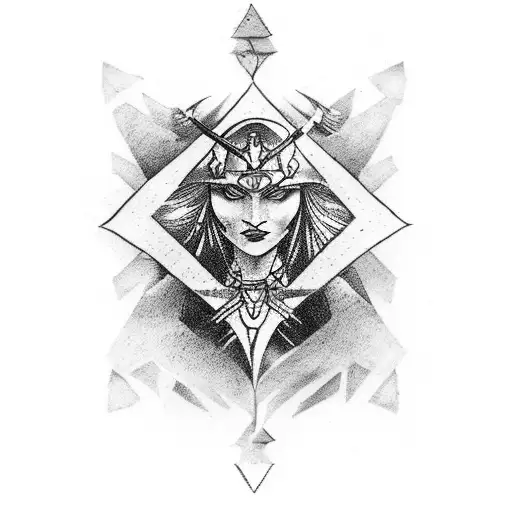 A Female Warrior Tarot Card