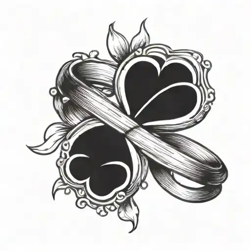 Claddagh Ring Circled Around A Four Leaf Clover