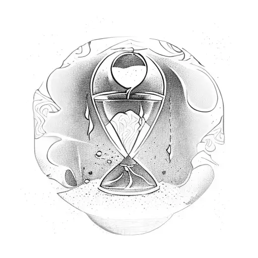 Withered Cracked Hourglass With Sand Pouring Out