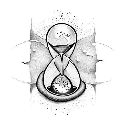 Withered Cracked Hourglass With Sand Pouring Out