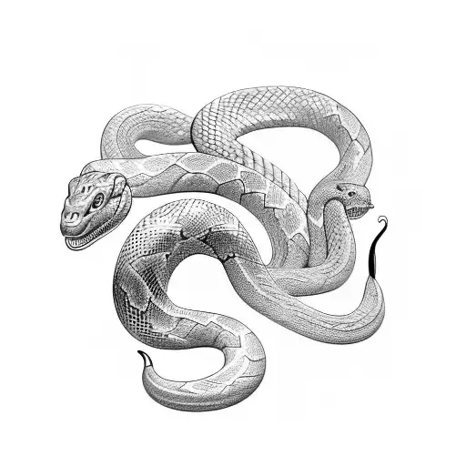 Bronze Snake And Staff