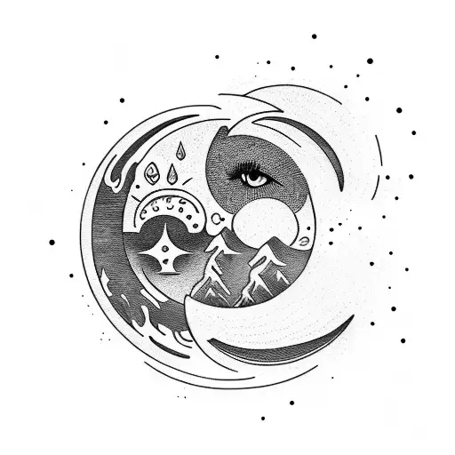 Sun And Moon In Malinconic Style