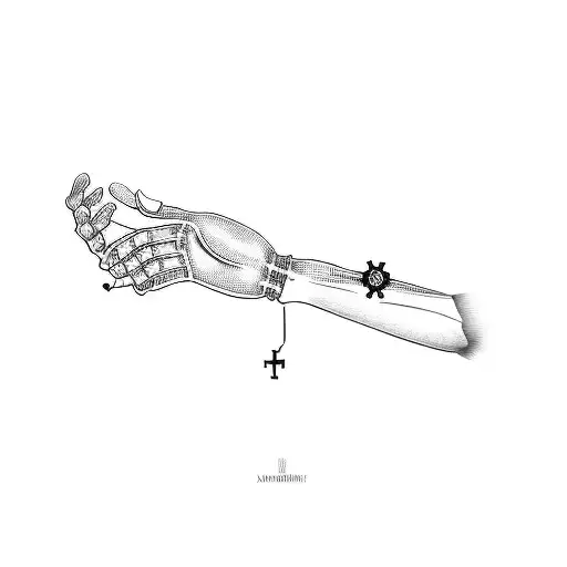 An X - Ray Of A Hand Holding A Rosary
