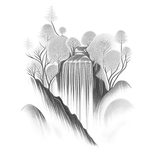 A Serene Waterfall Hidden Within A Mystical Forest