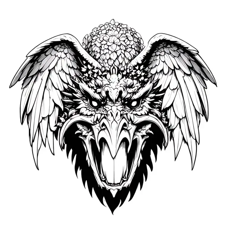 Sagrada Familia Architecture Into A Gargoyle Front Facing Big Wings