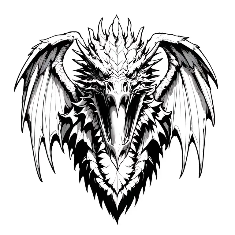 Sagrada Familia Architecture Into A Gargoyle Dragon Front Facing Big Wings