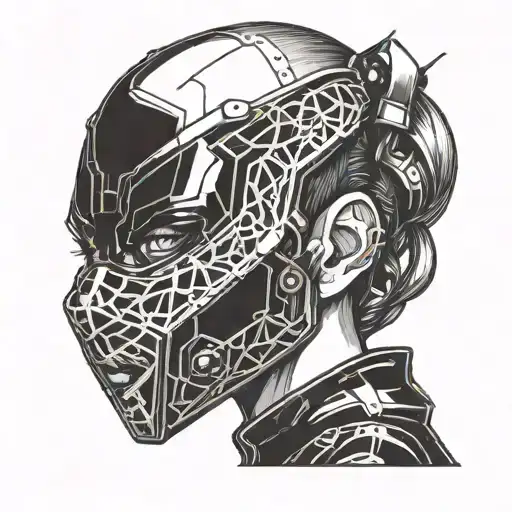Masked Woman Cyberpunk Style