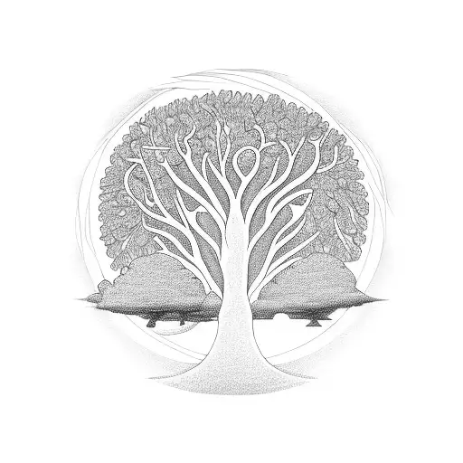 Tree Of Life Circle Shape