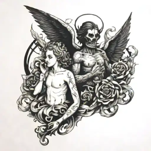 Angel And Smoking Demon