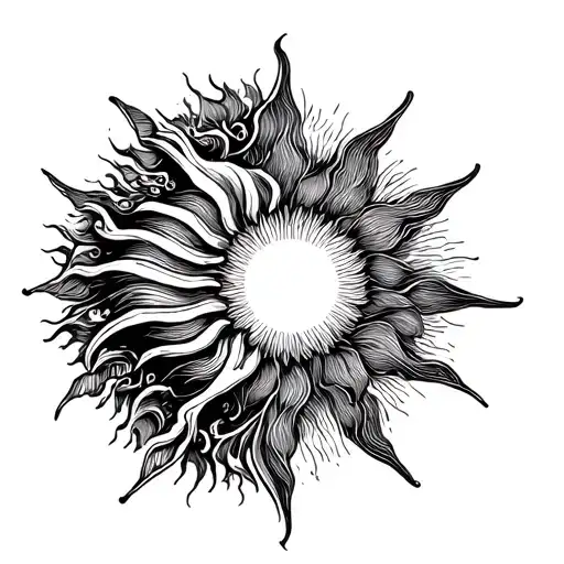 Sun And Ocean Wave Forming The Shape