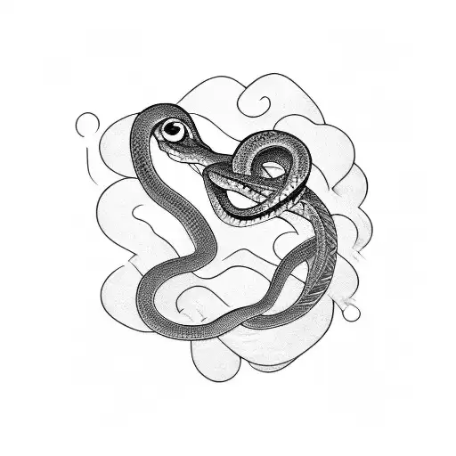 A Snake Intertwined With A Letter 'P'