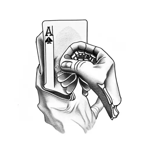 Skeleton Hand Holding 5 Cards Reading A 2 A 2 A 5 A 2 And A 2