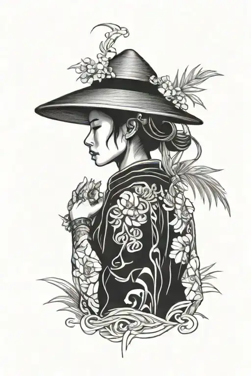 Vietnamese Woman With Rice Hat
