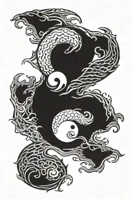 Drangons Ying Yang Symbol Made
