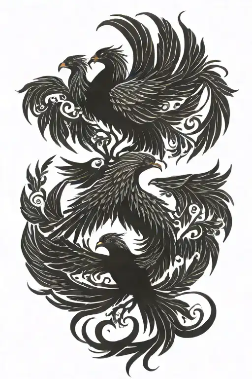 30 Small Phoenixes Together That Form A Big Phoenix