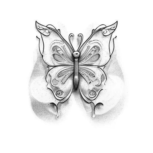 Butterfly With A Thin Line On The Leg