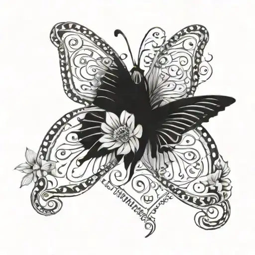 Butterfly With Phrase Fortes Fortuna Adiuvat Lettering
