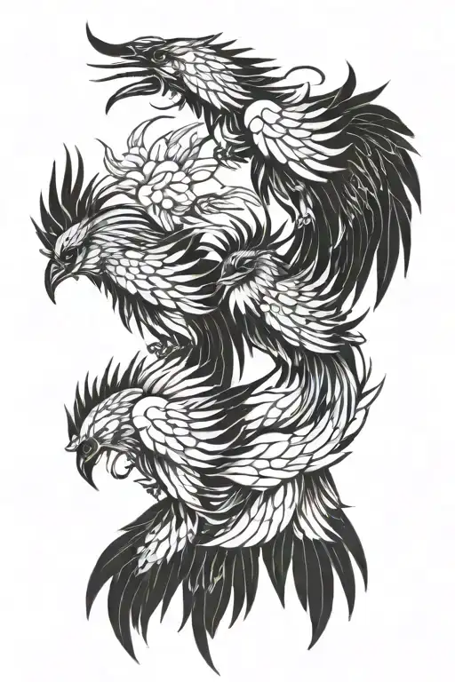 30 Small Phoenixes Together That Form A Big Phoenix