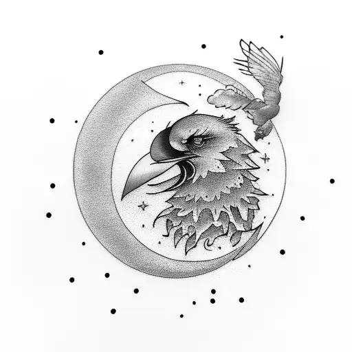 Moon And Crows