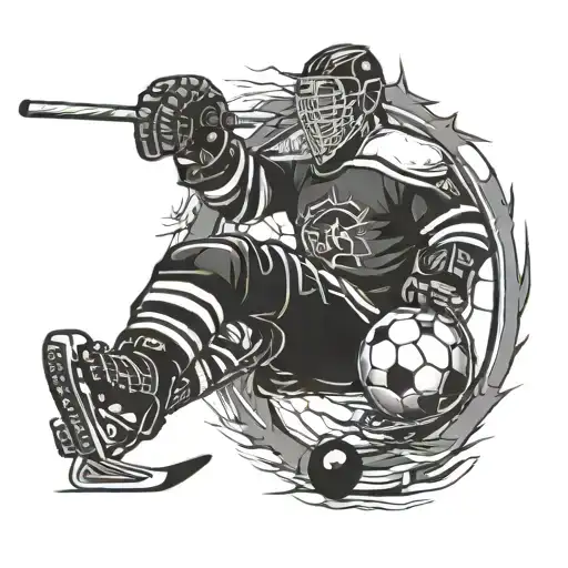 Ice Hockey Darts And Soccer Ball