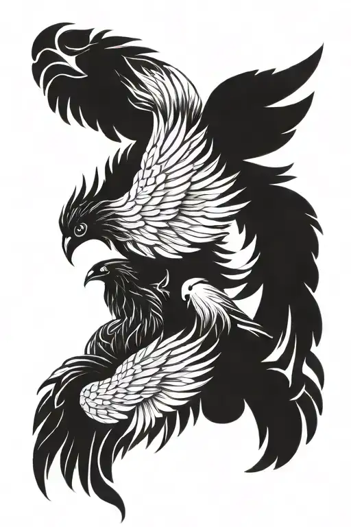 30 Small Phoenixes Together That Form A Big Phoenix