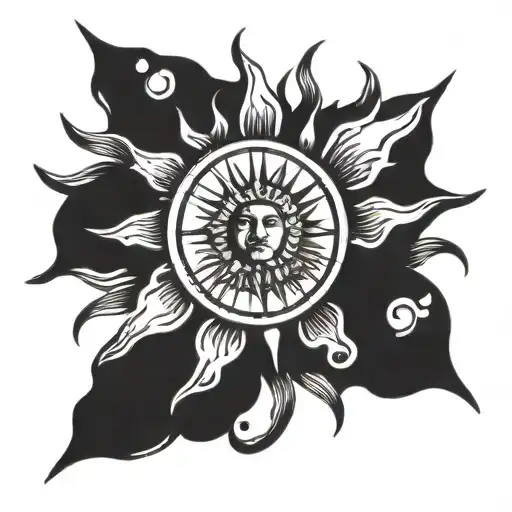 Sun With Roman Numeral 19 Below In Small Print