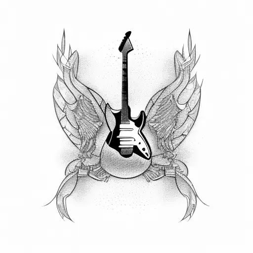 An Electric Guitar Merging With A Helicopter Rotor Blade