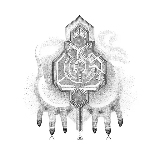 Intricate Hieroglyphic Design Spelling Out The Word 'Knowledge'