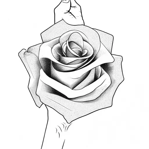 Bleeding Hand Holding Rose