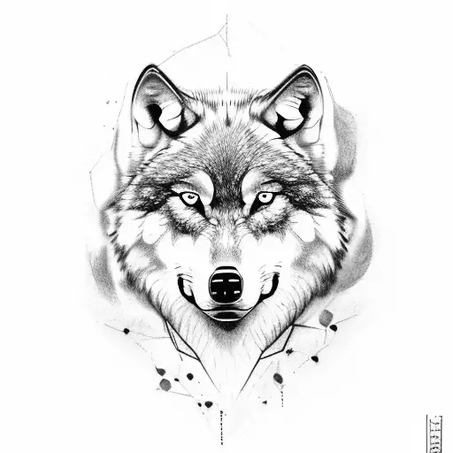 Wolf With Younger Furthark Writing Around It Saying Be Better Be Stronger