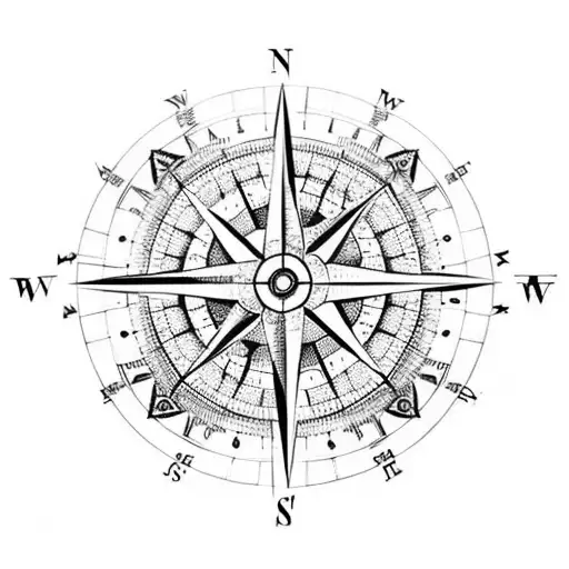 A Compass Surrounded By Various Travel Landmarks