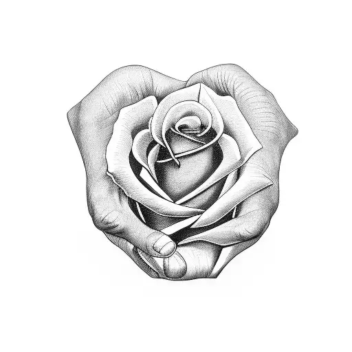Hand With Rose