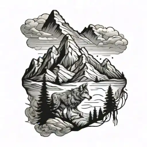 Utah Mountain With Wolves