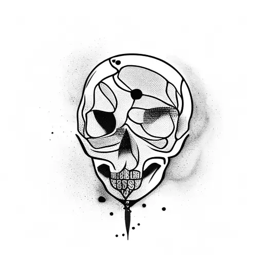 Skull With Melting Face