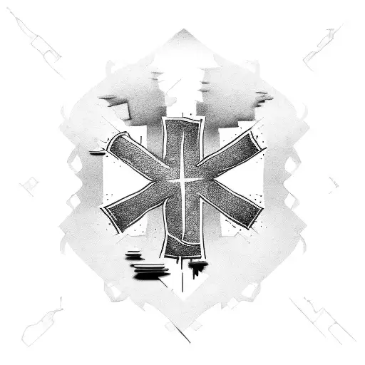 Upside Down Cross Broken In Pieces