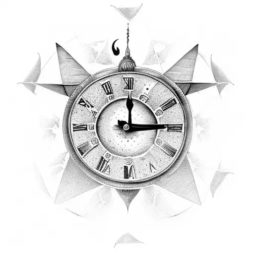 Roman Clock Being Held By The Devil From Hell