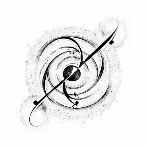 A Cosmic Music Note Swirling With Galaxies And Stars