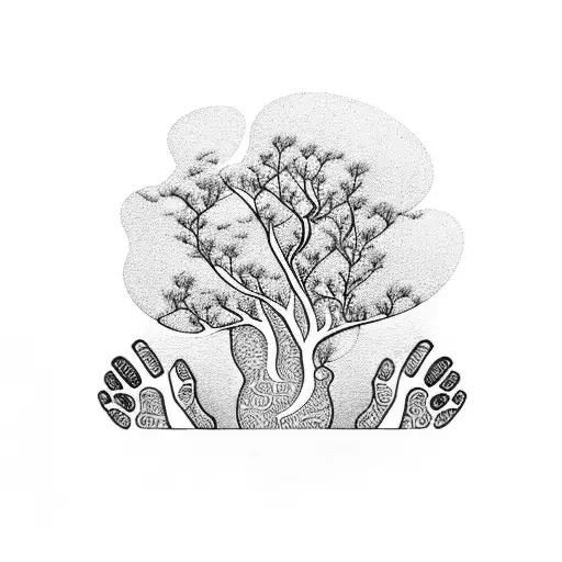 Tree Made Out Of Cat Paws