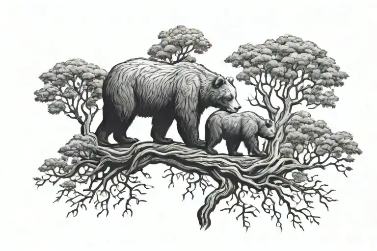 Bear Family Tree Growing