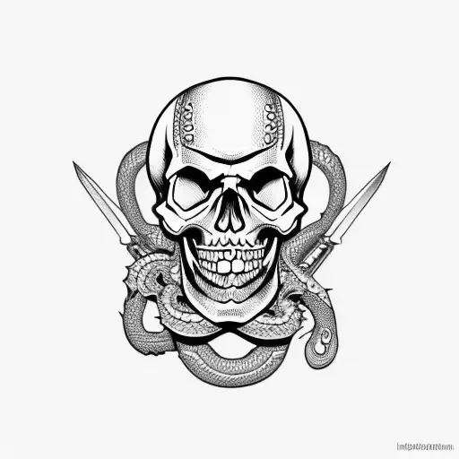Skull Pirate With Snake
