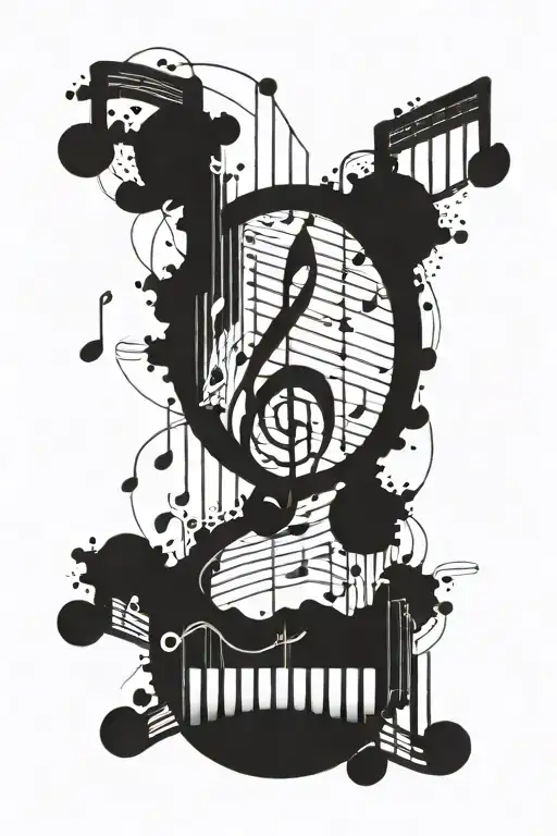 A Tattoo Design Combining Music Notes And Forex Charts