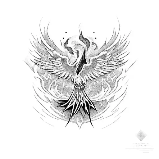 Phoenix In Paint Design