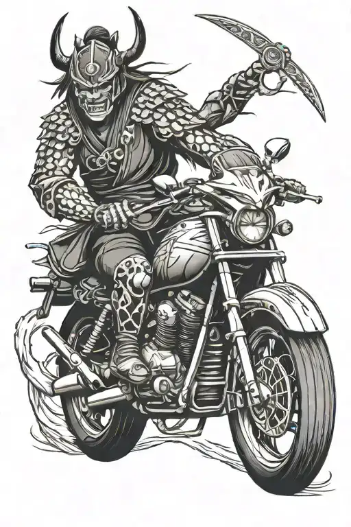 Car And Demon Samurai On