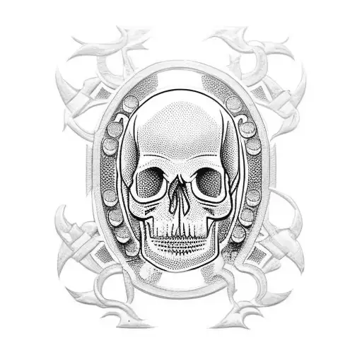 Incorporate Traditional Hooligan Symbols Like Brass Knuckles And A Skull Into A Blackwork Design