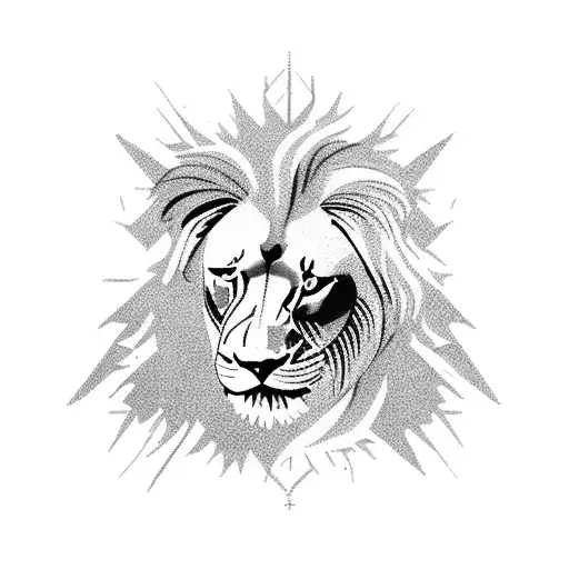 A Majestic Lion Standing In A Dense Forest