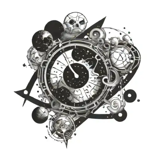 Atomic Structured Universe Around A Black Hole That Is Bending Spacetime Like A Clock