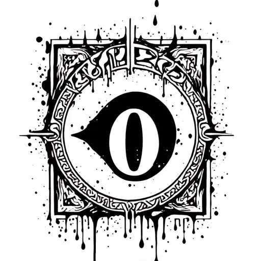 A Greek Omega Symbol Bleeding Black Ink