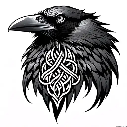 Raven Head Made Of Celtic Knots