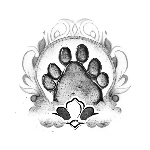 Dog Paw Print With Name Leo With Angels Wing And The Name Aurora