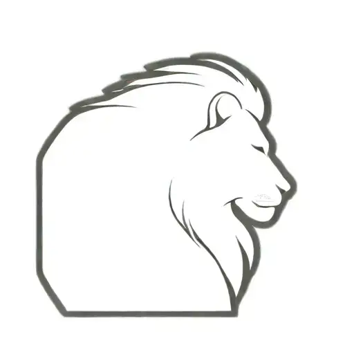 Male Lion Profile Head Profile Holding